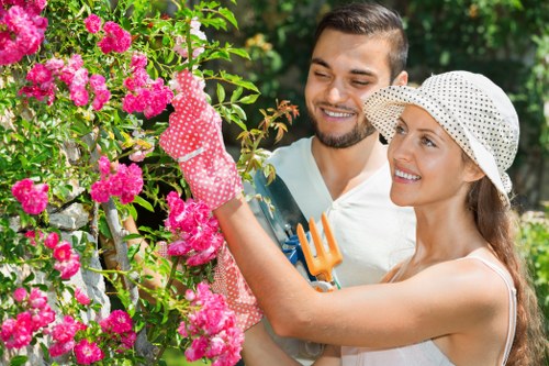 Landscape gardening in Neasden with patio, planting, and structured outdoor design